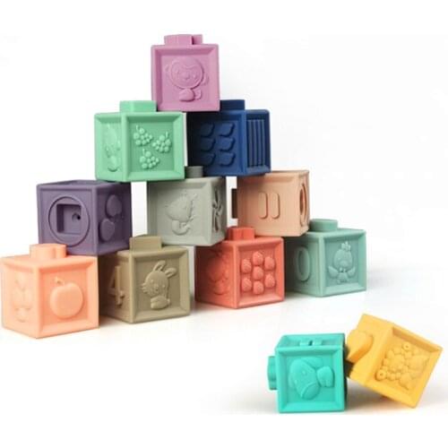 Baby Grasp Toy Building Blocks 3D Touch Hand Soft Balls Baby Massage Rubber Teethers Squeeze Toy Bath Ball Toys