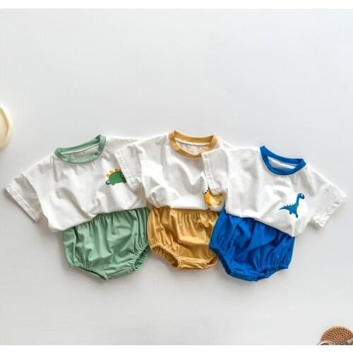Baby Boys Rompers Summer Newborn Clothes Body Suit Cartoon Dinosaur Short Sleeve Enfant Jumpsuits