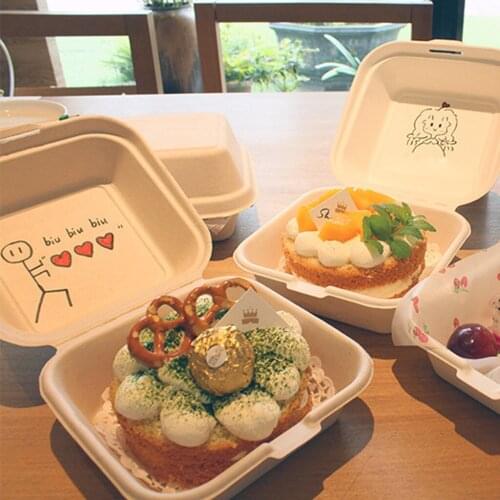 Bento Box Disposable Lunch Box Burger Sushi Snack Box Baked Cake Box Microwave Home Portable Lunch Box