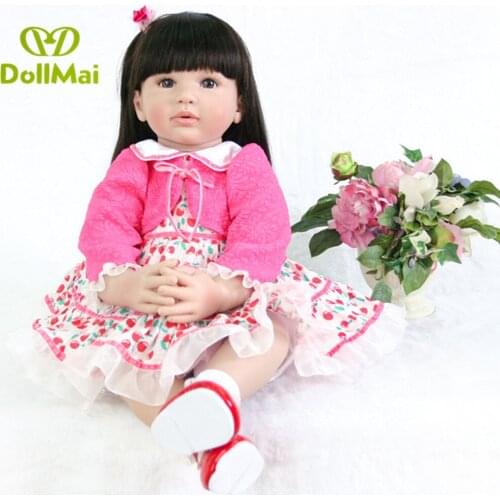60cm reborn Toddler girl doll Vinyl Silicone Baby Doll alive 24inch Princess bebes reborn bonecas realista child toy gift
