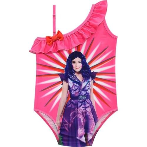 2020 Girls Swimwear Kids Swimsuit Bodysuit Cartoon Descendants baby girl bathing suit One Pieces Swim Wear Children BeachWear
