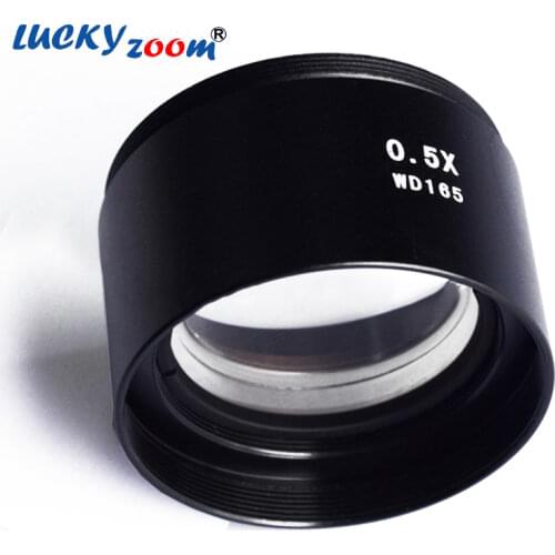 Lucky Zoom Brand 0.5X Auxiliary Microscope Objective Lens For Binocular Trinocular Stereo Microscope Zoom Accessories WD165MM