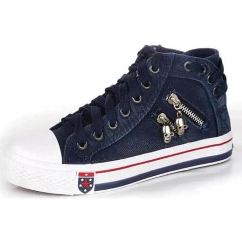 2021 Mens Casual High-Top Shoes Fashion Women Tennis Blue Breathable Canvas Sneakers Male Trainers Skateboard Trend Tides Shoes