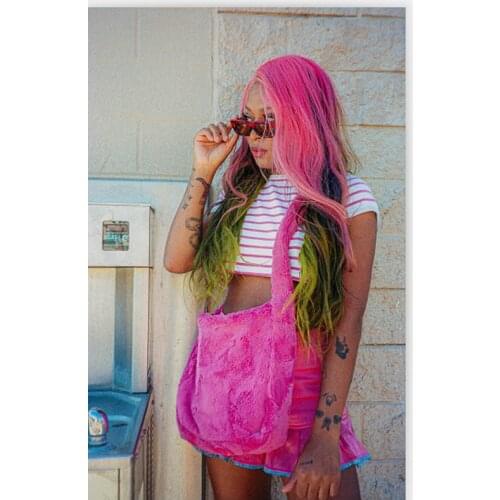 Women NEW Lamb Like Fabric Shoulder Tote Canvas Fluffy Fur Messenger Bags Handbags Y2K Hot E-Girls Girls Cute School Bag