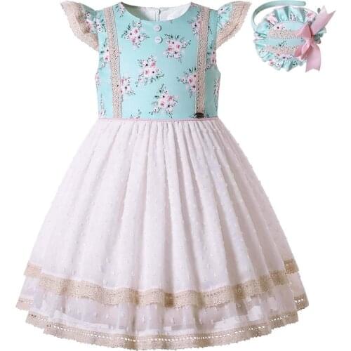 Pettigirl Cute Soft Girls Princess Birhtday Dresses Outfits for Kids Age 2 3 4 5 6 8 10 12 Years with Matching Headband