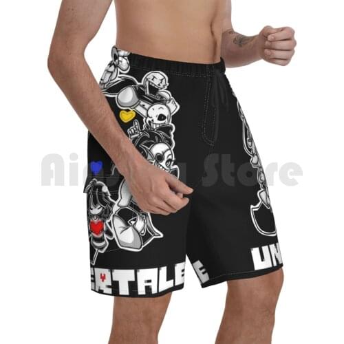 Undertale Beach Shorts Men Beach Pants Swimwear Undertale Sans Papyrus Skeleton Spooky Cute Kawaii Gaming Game