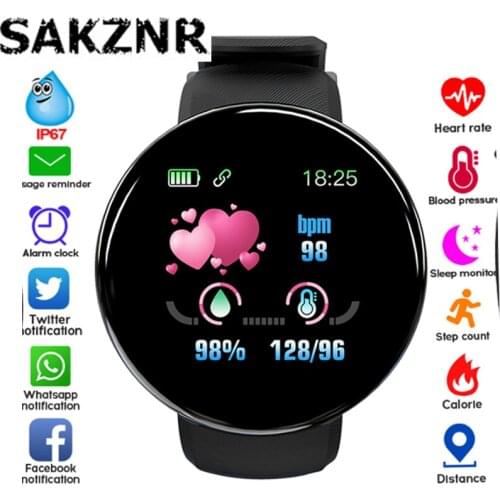 D18 Smart Watch Heart Rate Blood Pressure Fitness Tracker Men Women Smart Wristband Waterproof Sport Smartwatch For Android Ios