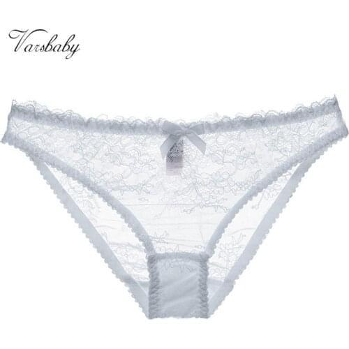 Varsbaby sexy lace hollow underwear low-rise briefs transparent florals panties for lady