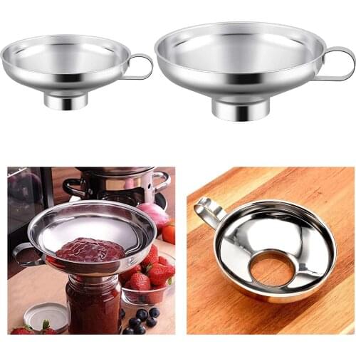 Stainless Steel Oil Pouring Decanting Funnel Can Kitchen Supply Tool