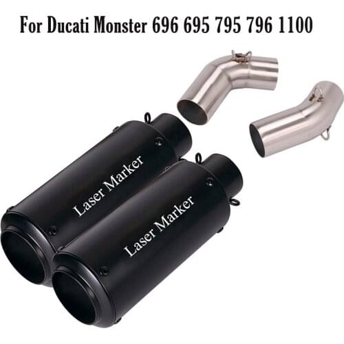 Motorcycle Exhaust Tips Muffler Tube Black Mid Link Pipe for Ducati Monster 696 695 795 796 1100
