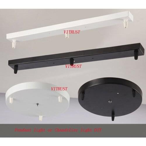 Iron ceiling plate pendant Chandeliers Lamp Base Rectangular DIY Lamp Accessories For Rope Pendant Light Base White/Black