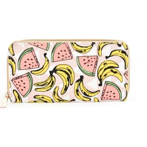 Girls Cartoon Animal Fruit Coin Purses Long Wallets Card Holder Money Bags Purse Pouch for Women PU Leather Purse for Kid QQ2163