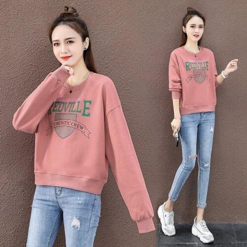 NEW Casual Letter Print Oversized Sweatshirt Women Tops Long Sleeve Pink Vogue autumn Pullover Female Harajuku Loose Hoodie
