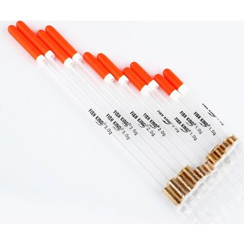 10PCS/Lot Nylon Plastic Float 1.0g/2.0g/2.5g/3.0g Crystal Plastic Fishing Floats Tube Set Fishing Tackle Float Bobber