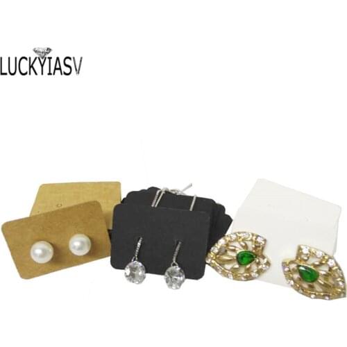 100PCS 3.5*2.5cm multi color Paper cute Stud earring HangTag card custom logo cost extra Jewelry Display packing Card