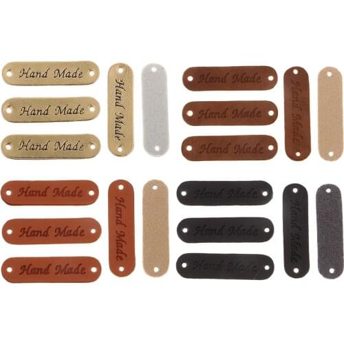 20 Pieces PU Leather Retro Synthetic Handmade Label Tags DIY Sew Craft Patches
