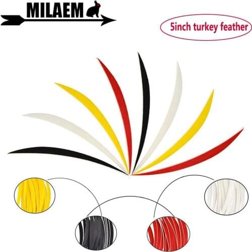 50/100pcs 5inch Archery Turkey Feathers Right Wing Natural Fletching Bow And Arrow Shooting Hunting DIY Arrow Shaft Accessories