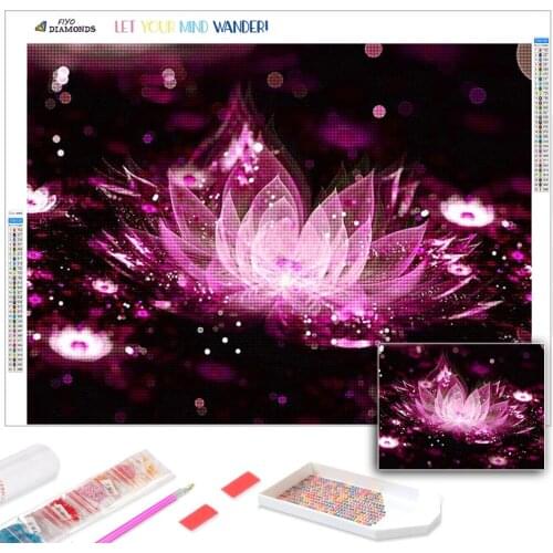 5D Diamond Painting Flower Lotus Full Drill Diamond Mosaic Floral Embroidery Cross Stitch Picure Home Decor Art peinture diamant