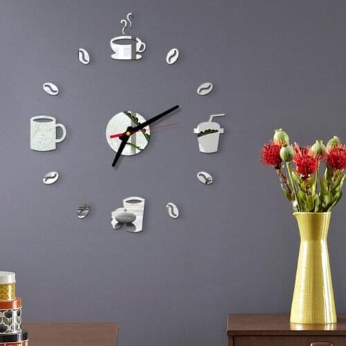 3D Acrylic Mirror Effect DIY Wall Clock Sticker Mural Decal Home Bedroom Decor Easy to Use Настенные часы своими руками