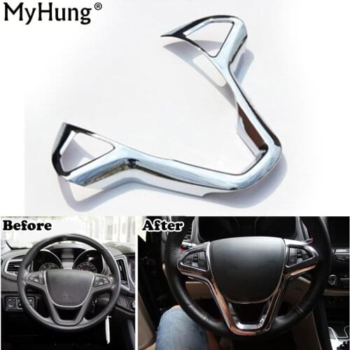 Car-Styling For Chery Tiggo 5 Interior Steering Wheel Decoration Box Decoration Light Bar ABS Chrome Trim 1pc Car Accessories