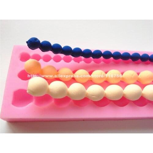 Free Shipping Pearl Necklace Shaped Silicone Mold Cake Decoration Fondant Cake 3D Food Grade Silicone Mould 004