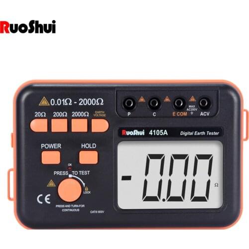 RuoShui VC4105A Earth Resistance 2000Ω Short Circuit Tester Diagnostic-tool Testerdiagnostic-tool Megometro Digital Electrical