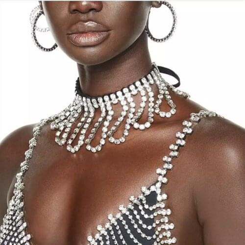 Dazzling cryrtal Punk Necklaces