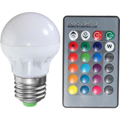 E27 B22 3W RGB LED Light Bulb 16 Colors Changing Magic Lamp Spotlight Bulb IR Remote Control Holiday Lighting Decor 85-265V