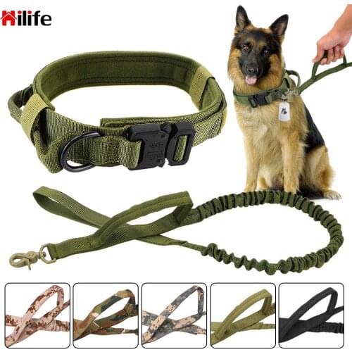 HILIFE Elastic Leads Dog Training Leashes Pet Products Rope Military Pet Rope Quick Release Dog Handle Tactical Bungee Dog Leash