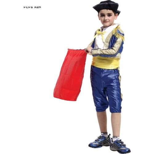 M-XL Boys Halloween Spain matador Costume Kids Children Spanish bullfighter Cosplay Carnival Purim parade Stage Play Party dress
