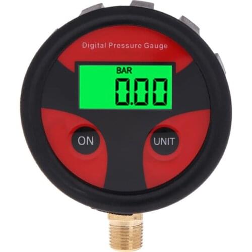 0-200PSI Air Pressure Gauge Dial Meter Tester Copper Rubber Digital Tire Pressure Gauge Tool for Car Truck Bike Auto Car Tyre
