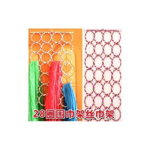 Multi-function Scarf Shawl Scarf Belt Tie Hanger Holder Organizer Storage 28 Ring Rope Slots Random Color