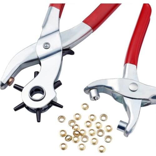 Punch Red Plier Sets, Eyelet Pliers and Iron Findings Suitable for Watch Band and leather punch jewelry making tools Wholesale
