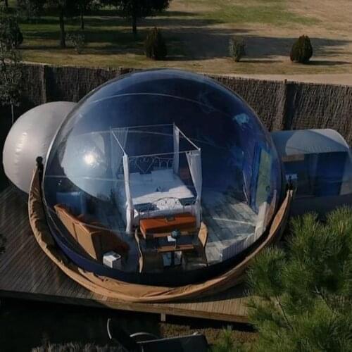 Outdoor Double Rooms Inflatable Tent With Tunnel Customized Inflatable Bubble Dome House With Fan Garden Bubble Hotel Igloo Tent