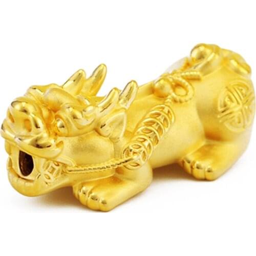 NEW ARRIVAL 24K YELLOW GOLD BRACELET 3D 999 GOLD DRAGON SON YUANBAO BRACELET