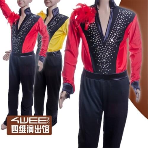 Boys Latin Rumba/Cha Cha/Tango Dance Clothes (shirt+pants) size 120-170CM Boys Dance Wear ballroom dance Clothes free shipping