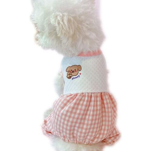 Cute Dog Clothes Pet Puppy Cat Pajamas Plaid Jumpsuit Pyjamas For Small Dogs Chihuahua Teddy Cat Pajamas Overalls Dog Apparel XL