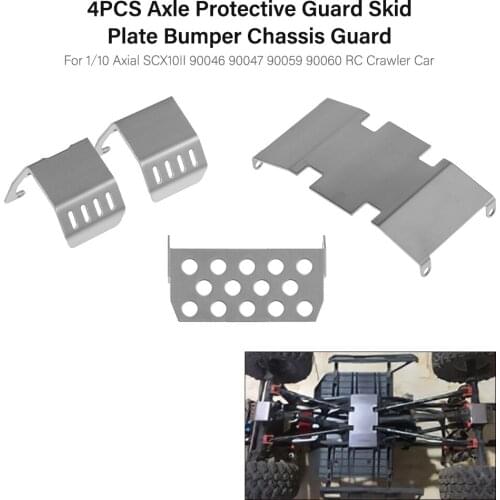 Axle Protective Guard 4PCS Skid Plate Bumper Chassis Guard for 1/10 Axial SCX10II 90059 90046 90047 90060 RC Crawler Car Parts