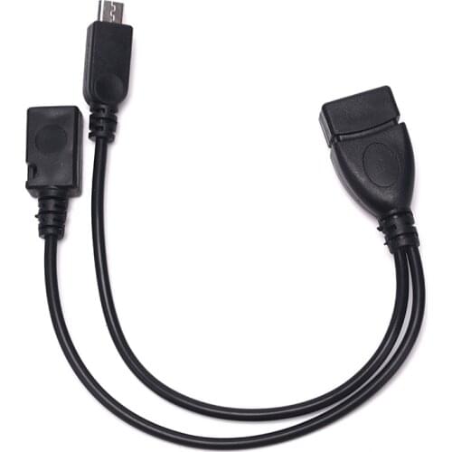 OTG Power Splitter Y Cable Micro USB Male to USB A Male Female Adapter Cord