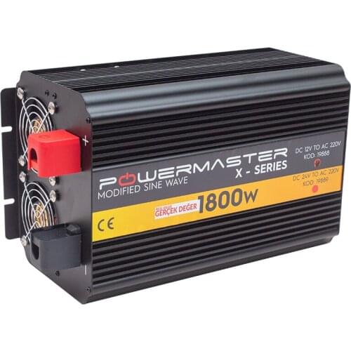 POWERMASTER PWR1800-12 DUAL DIGITAL DISPLAY 12 VOLT 1800 WATT MODIFIED SINUS WAVE INVERTER
