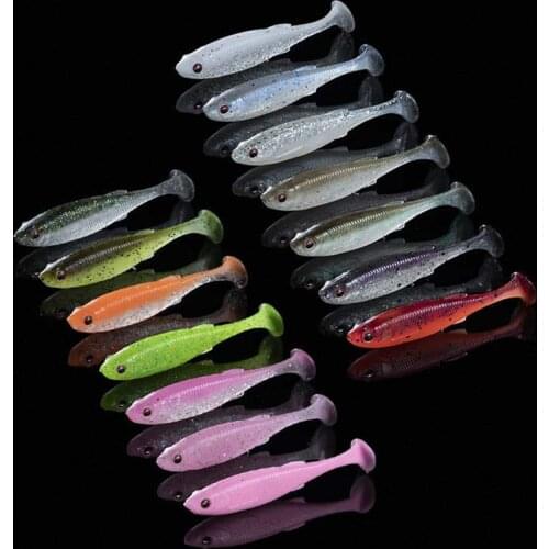 7pcs/9pcs Wobbler Fishing Lure 5cm 6.3cm 7.1cm 7.8cm Lifelike Bait T Tail Soft Silicon Artificial Realistic Fishing Accessories