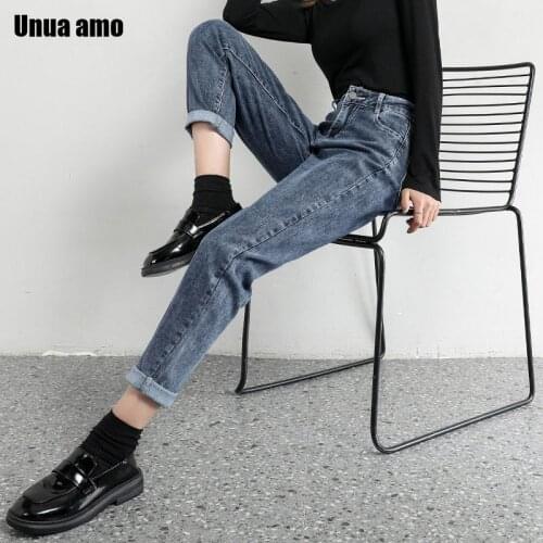 Unua amo 2021 Harem Pants Vintage High Waist Jeans Woman Boyfriends Womens Jeans Full Length Cowboy Denim Pants Vaqueros Mujer