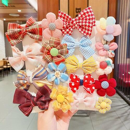 Korean Hair Bows Clips for Girl Lovely Flower Headdress Sweet Princess Hairpin Little Girl Hairpin