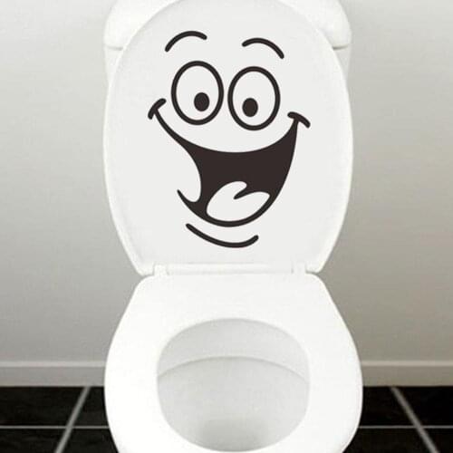 Smile Face Funny Toilet Bathroom Decal Seat Decor Removable DIY Wall Stickers