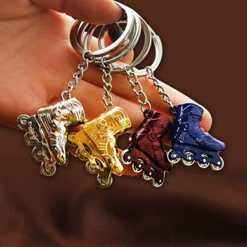 Unique Lovers Keychains Alloy Simulated Skates Keyring Creative Roller Shoes Valentines Day Gifts Personality Birthday Present