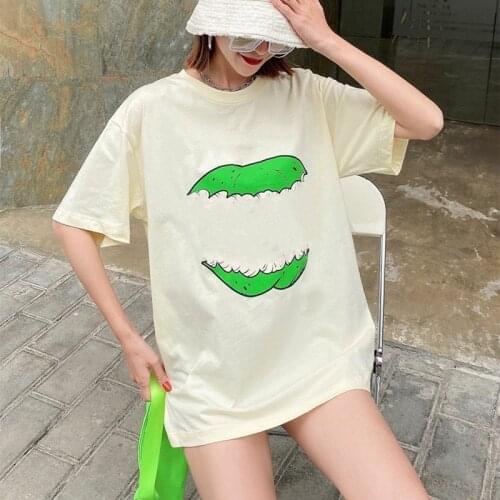 Women Large OverSize Tshirt White Black For Causal Ladies Fashion Short Sleeve