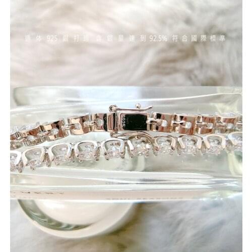 Platinum Plated 100% 925 sterling Silver 4mm Created Moissanite Diamond Tennis Bracelet for Women Wedding Fine Jewelry Wholesale