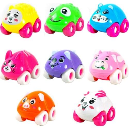 1Pc Colorful Magnetic Mini Cartoon Animal Car Intelligence Kids Toy Home Decor