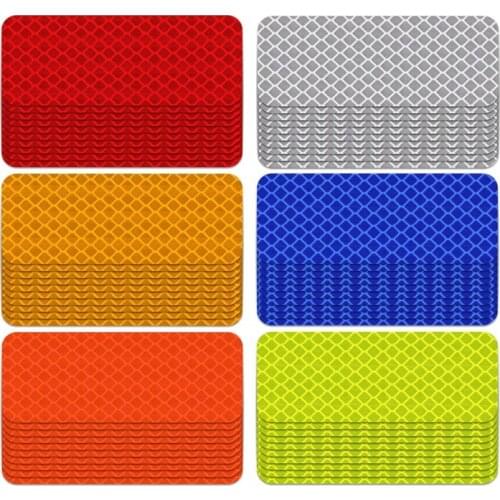 10Pcs 3X8cm Reflective Warning Strip Tape Car Bumper Reflective Strips Secure Reflector Stickers Decals Car Styling