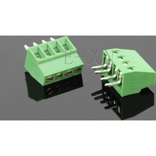 100pcs 4 poles/4 Pin 2.54mm 0.1'' PCB Universal Screw Terminal Block Connector